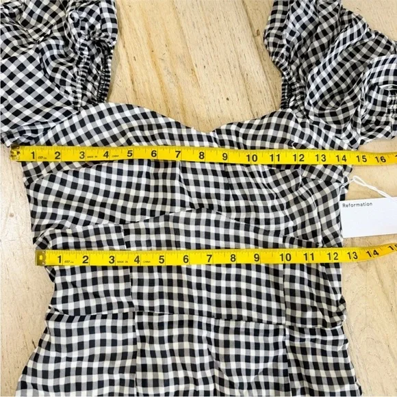 Reformation checker midi dress NWT - Picture 4 of 8